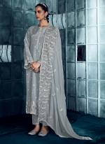 Modal Silk Grey Eid Wear Embroidery Work Salwar Suit